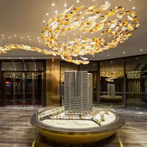 ODM OEM Projekt Custom Hotel Villa Lobby Kunst Design Große Innen decke Led Kronleuchter