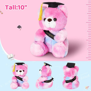 Arcobaleno di laurea orsacchiotto di peluche di peluche di qualità animale di peluche all'ingrosso della fabbrica arcobaleno colorato di laurea <span class=keywords><strong>Grizzly</strong></span> peluche - Product Image 3
