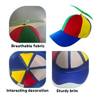 Gorra de Béisbol de Moda de Calidad, 6 Paneles, Dos Tonos, Visera Curva, Estructurada, Colorida, con Hélice, Divertida, Ajustable, con Diseño de Helicóptero