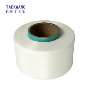 Taekwang factory lycra elastic thread elafit 210D AA grade clear bare spandex yarn for SCY knit stretch fabric