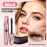 Mascara 3D à fibres courbantes, waterproof, longue tenue, sans flocons, anti-bavures, volumisant, sérum de maquillage