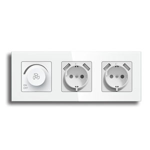 MVAVA-Panel de cristal eléctrico ajustable, perilla giratoria de control de iluminación, ventilador de techo, interruptor atenuador de 500W, estándar de la UE - Product Image 5