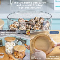 Pot en plastique PC non-verre écologique de 250 ml pour la conservation des aliments, multifonctionnel, avec couvercle, pour pelures de mandarine séchées et produits secs - Vente en gros