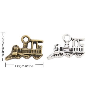 Ciondolo Vintage a Forma di Motore di Treno in Lega di Bronzo Anticato con Anello Singolo per Banner di Compleanno per Bambini e Lavori Artigianali - Product Image 1