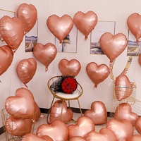 Ballons de couleur Pure 18 pouces en papier d'aluminium, amour, coeur rouge, pour mariage, saint-valentin, demande de décoration, Globos