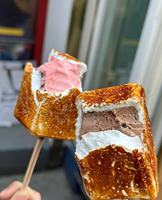 Influenceur de mode populaire : Glace à la crème aux guimauves grillées en forme de bâtonnet
