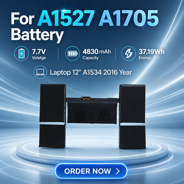 A1527 Laptop Battery for MacBook Pro 12" A1534 2015 2016 Year 7.7V 4830 MAh 37.19Wh Replacement