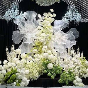 Lámparas Colgantes de Techo con Flores Artificiales de Seda Blanca, Decoración para <span class=keywords><strong>Bodas</strong></span> de Primavera y Verano, Auditorio, Mesa de Recepción - Product Image 1