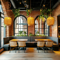 Table et banquette demi-cercle en bois durables pour restaurant, café et salon de thé - Design moderne et luxueux