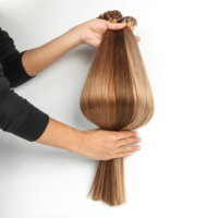 Extensions de cheveux humains indiens vierges à pointe K, blond platine, 50g, mèches pour coiffure en salon