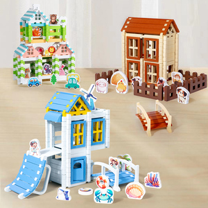 2025 nouvelle ferme éducative enfants <span class=keywords><strong>Kit</strong></span> de construction complet bricolage <span class=keywords><strong>bois</strong></span> Construction bloc jouet - Product Image 3