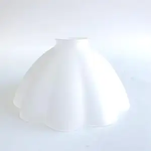 工場製ホワイトフロストガラスウォールランプシェードホワイトジェイドフライングソーサーテーブルランプベースライトカバー