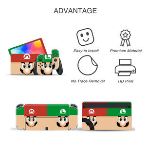 สติ๊กเกอร์ไวนิลแบบเต็มชุด ป้องกันรอยขีดข่วน สำหรับตกแต่งเครื่องเกม Nintendo Switch Oled <span class=keywords><strong>คอน</strong></span>โซล <span class=keywords><strong>จ</strong></span>อยคอน และแท่นวาง - Product Image 3