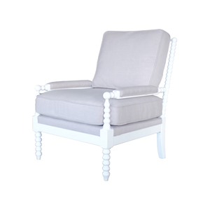 Support Customization Hamptons Style Furniture Style White Wooden Frame Bobbin <strong>Spindle</strong> Arm <strong>Chair</strong> - Product Image 1