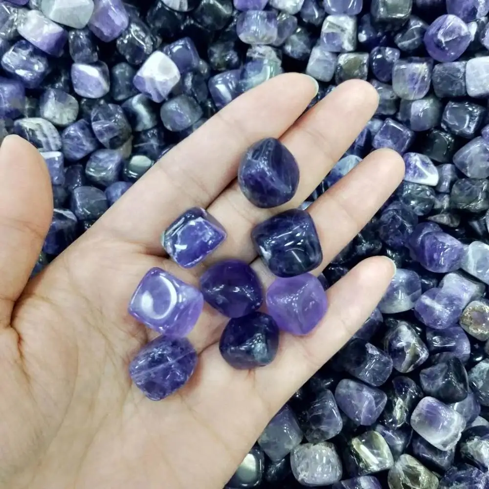 Nature Reiki Gemstone Dream Amethyst Fengshui Crystal Chips Small Size Purple Crystals Healing Tumbled Stones