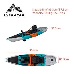 Kayak LSF 3,66 m Pro <span class=keywords><strong>pour</strong></span> une personne avec tapis antidérapant, bateau de pêche léger en HDPE <span class=keywords><strong>pour</strong></span> la pêche, le surf, la dérive et la navigation - Product Image 6