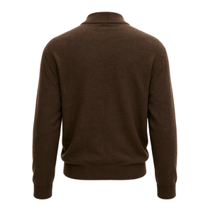 Pull en cachemire et <span class=keywords><strong>laine</strong></span> mélangée pour homme, style Old Money, col en V, fermeture éclair 1/4, tricoté, pour l'automne, streetwear - Product Image 4