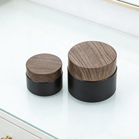 Pot en verre rond noir de 5 ml, 10 ml, 15 ml, 20 ml, 30 ml, 50 ml avec couvercle doré, boîte de rangement pour crème pour les yeux, boîte en verre
