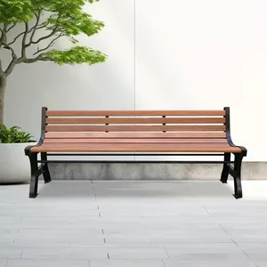 Factory Customized Wood Patio Bench Aluminum Furniture Plastic Bench Outdoor Wooden Outside Bench