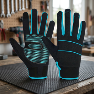 Guantes de Trabajo de Nailon Antideslizantes con Puntas Texturizadas, Muñequera Elástica, Guantes de Seguridad de Uso General de 10 Pulgadas y 4 milésimas de Espesor, Sin Silicona - Product Image 4