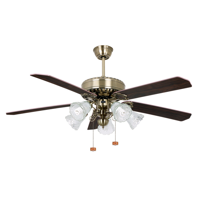 Decorative Vintage Antique Light Bulb Household National Retro Chandeliers 60 Inch 5  Blades Ceiling Fans with Light