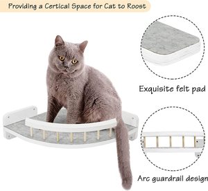 Hamaca ecológica para gatos, poste rascador colgante de pared, estructura de escalada de madera maciza, cama de sisal - Product Image 2