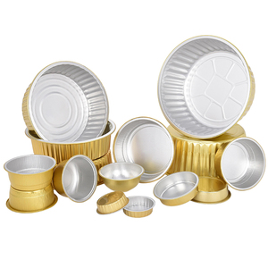 Hot bán đồ ăn nhẹ món tráng miệng <span class=keywords><strong>Flan</strong></span> Pie Pan nhôm lá cup 20oz Muffin Baking cup pho mát bánh Bát Bánh hộp 620ml với nắp - Product Image 5