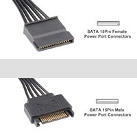 Cable de extensión de alimentación SATA de 15 pines macho a hembra para PC 30CM