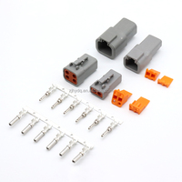 Conector Eléctrico Automotriz Personalizado CNHY Serie DTP Alemán de 2 Pines, IP66 Impermeable, Gris, Hembra, Carcasa de Nailon
