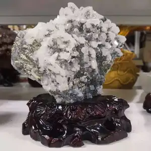 Пиритовый кальцит Хрустальный кластер минеральный образец парагеновая руда