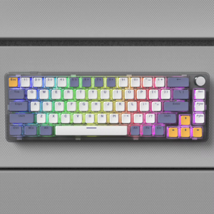 New USB-C LED Portable Transparent Gasket Hot Swappable Mechanical Gaming <b>Keyboard</b> RGB Backlit Compact 68 Clear Keycaps - Product Image 2