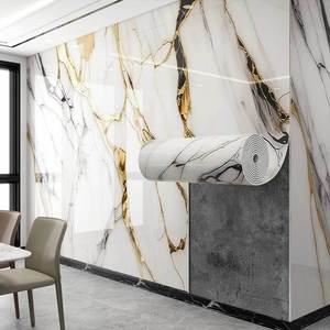Papel Tapiz Vinílico Brillante con Diseño de Mármol, <span class=keywords><strong>Adhesivo</strong></span>, Rollo de PVC con Patrón de Mármol, <span class=keywords><strong>Revestimiento</strong></span> para Paredes, Decoración del Hogar, Películas para Cocina - Product Image 4