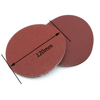 Papier abrasif en oxyde d'aluminium rouge de 5 pouces, papier abrasif avec disques de ponçage à boucle et crochets de 1 mm d'épaisseur
