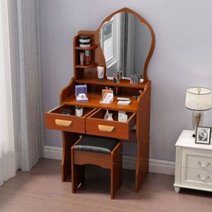 Coiffeuse moderne blanche pour enfant avec miroir et tiroirs - Product Image 4