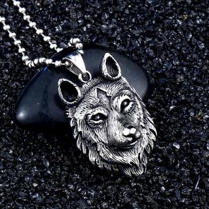Ss8-352p Acier Soldat <span class=keywords><strong>Nordique</strong></span> Viking Détail Loup Hommes Pendentif Chaîne Collier Tête de Loup Pendentif Collier - Product Image 4