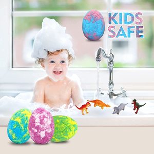 Bombes de bain effervescentes artisanales aux couleurs mélangées en forme d'œuf de dinosaure, aromathérapie, huile essentielle, bombes à bulles de qualité supérieure, bain naturel - Product Image 6