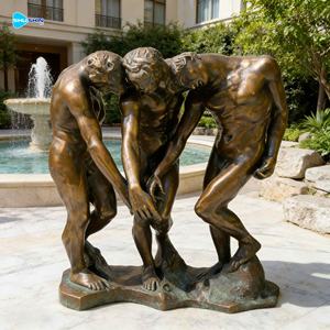 Sculpture en <span class=keywords><strong>bronze</strong></span> Auguste <span class=keywords><strong>Rodin</strong></span> personnalisée avec technique <span class=keywords><strong>de</strong></span> moulage, statue à trois tons pour installation artistique extérieure, décoration - Product Image 2