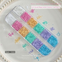 TSZS Kit de paillettes à pois pour ongles, 12 compartiments, 1 mm, tailles mixtes, points ronds, 12 couleurs, accessoires de manucure DIY