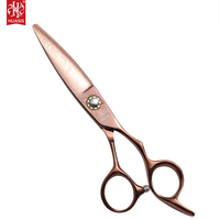 Ciseaux de barbier professionnels HUASIS BE66-60 6" 5.5" en acier inoxydable 440C 59HRC pour droitiers, manche moyen, faits à la main