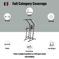 Máquina Multifunción Vertical para Levantamiento de Piernas y Dips con Barra de Dominadas, Respaldo, Soportes para Brazos y Reposapiés de Alta Resistencia para Uso en Gimnasios