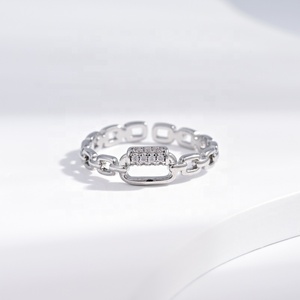 wholesale price plata 925 sterling silver open twisted <b>rings</b> fashion zircon stone geometric vintage <b>adjustable</b> <b>ring</b> for woman - Product Image 5