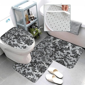 Cortina de Ducha de Poliéster con Diseño de Calavera Damasco Gris, Cortina de Baño con Impresión Digital, Impermeable, Juego de Cortinas de Ducha con Impresión Personalizada, Venta al por Mayor - Product Image 4
