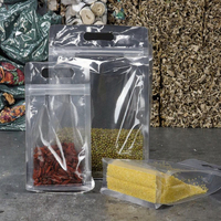 Sacs d'emballage transparents pour en-cas, noix, haricots, plusieurs tailles, classiques, durables, papier kraft d'un côté, fermeture éclair, pochettes debout pour aliments
