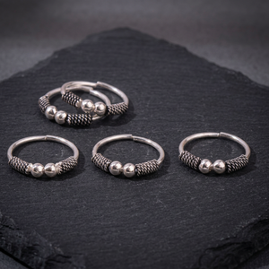 Ensemble de bagues d'orteil en argent sterling 925, motif corde torsadée, double perle en argent, ajustable, bijoux de pied indiens Bichhiya, vente en gros - Product Image 3