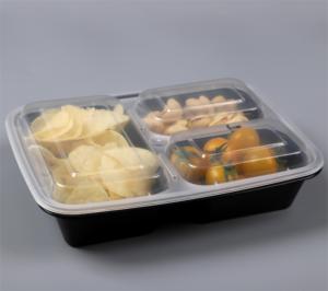 <span class=keywords><strong>Contenedores</strong></span> de comida tipo bento negros de 24 oz, <span class=keywords><strong>contenedores</strong></span> de preparación de comidas de 3 compartimentos con tapas para la escuela y el trabajo - Product Image 6