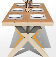 Ensemble de table de patio en rotin STG, ensemble de table à manger de loisirs en plein air, table à manger pour hôtel, balcon, cour, jardin, pour 4/6/8 personnes