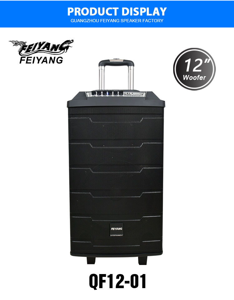 Classical Loud Speaker 12 Inch Wooden Trolley Speaker Outdoor
