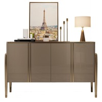Meubles de style moderne luxueux avec pieds en acier inoxydable doré, table console, armoire de salon