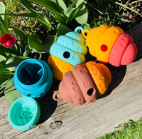 Jouet distributeur de nourriture interactif en silicone sans BPA pour animaux de compagnie, jouet de drainage des baies, boule distributrice de friandises en silicone