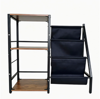 Support de Présentation 3 Niveaux en Métal et Bois pour CD, Vinyles, Livres, Magazines et Albums – Personnalisable en Usine